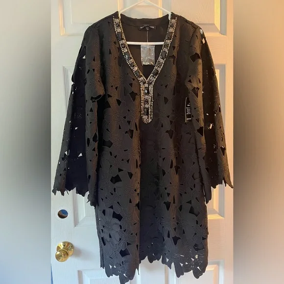 NWT Boston Proper Black Lace Dress - Picture 2 of 6